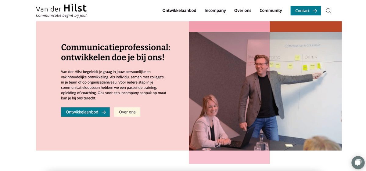 Een screenshot van www.hilst.nl