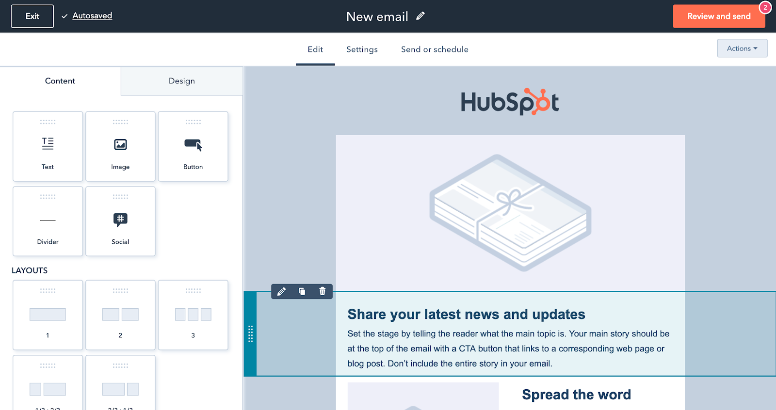 Free Email Marketing tools in the HubSpot CRM